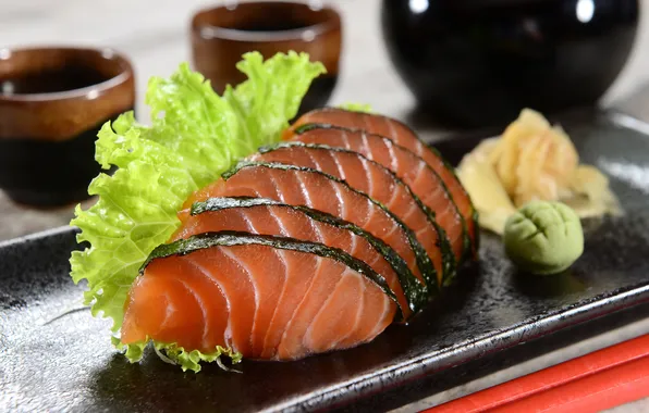 Картинка зелень, rolls, sushi, суши, роллы, японская кухня, greenery, decoration