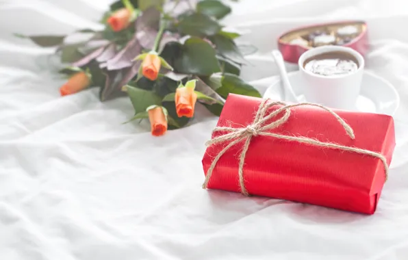 Розы, конфеты, love, heart, romantic, chocolate, gift, roses