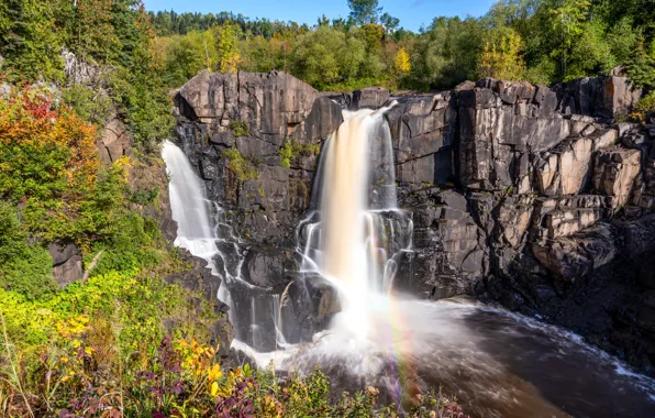 Картинка скала, фото, Канада, Canada, Pigeon River High Falls