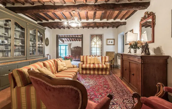 Дизайн, стиль, интерьер, гостиная, Tuscany, Villa Dell Angelo