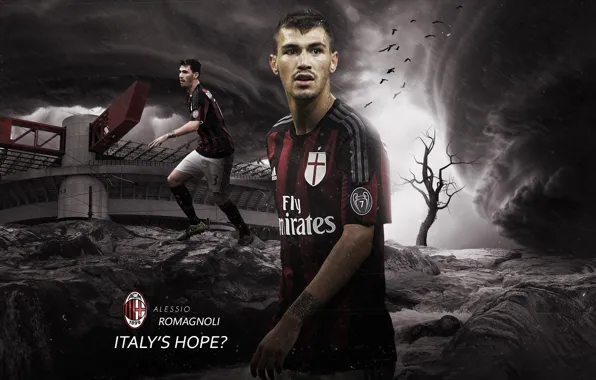 Wallpaper, sport, stadium, football, San Siro, player, AC Milan, Alessio Romagnoli