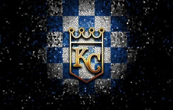 Wallpaper, sport, logo, baseball, glitter, checkered, MLB, Kansas City Royals