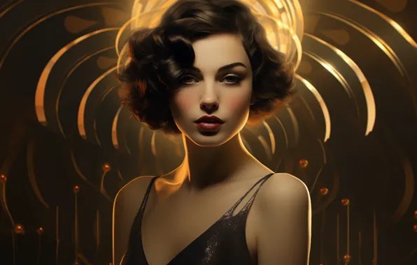 Portrait, Art Deco, AI art