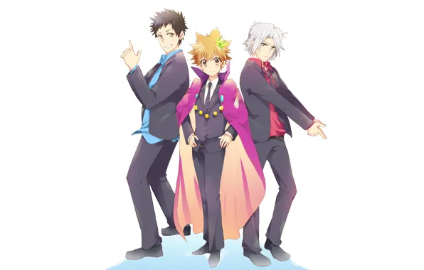 Аниме, арт, парни, король, Katekyo Hitman Reborn, телохранители, Учитель мафиози Реборн
