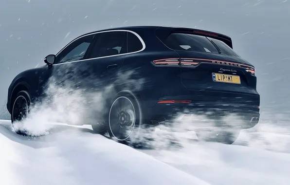 HDR, Porsche, Winter, Snow, Turbo, Game, Cayenne, SUV