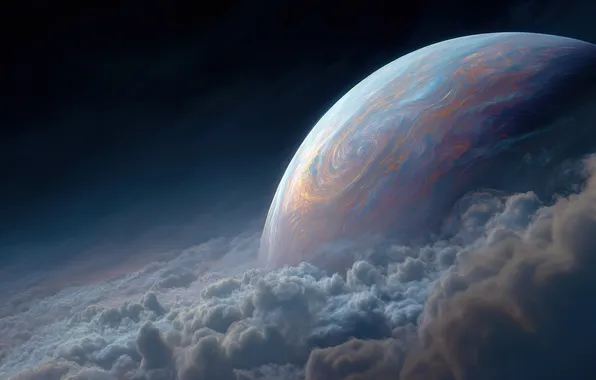 Картинка space, clouds, planet