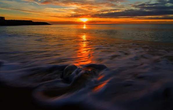Картинка море, солнце, закат