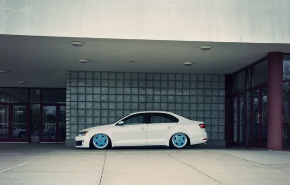 Картинка Volkswagen, Jetta, white, side, MK6, GLI