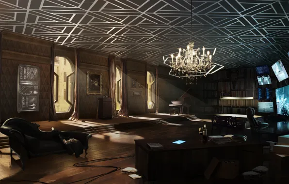Картинка комната, киберпанк, deus ex, apartment, Deus Ex: Mankind Divided, mankind divided