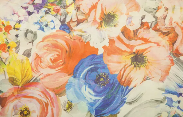 Картинка цветы, текстура, ткань