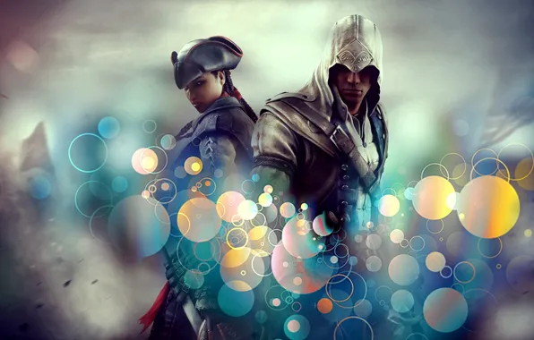 Картинка assassins creed, assassins, коннор, эвелин, liberation, connor kenway, aveline