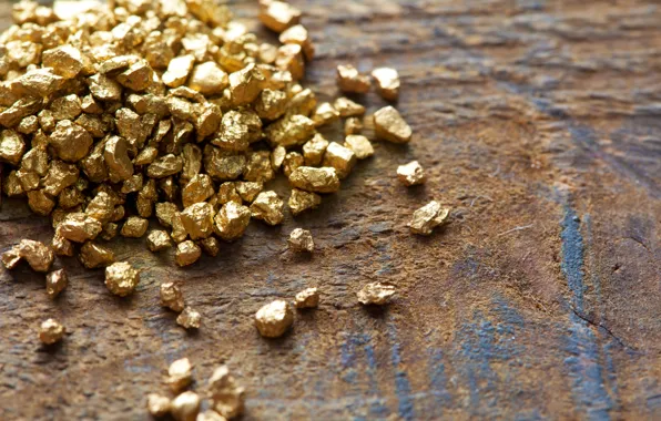 Картинка metal, gold, wood, gold nuggets