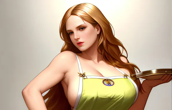 Girl, sexy, cleavage, long hair, boobs, anime, beautiful, pretty