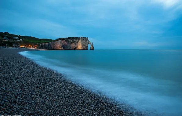 Картинка море, небо, облака, скалы, берег