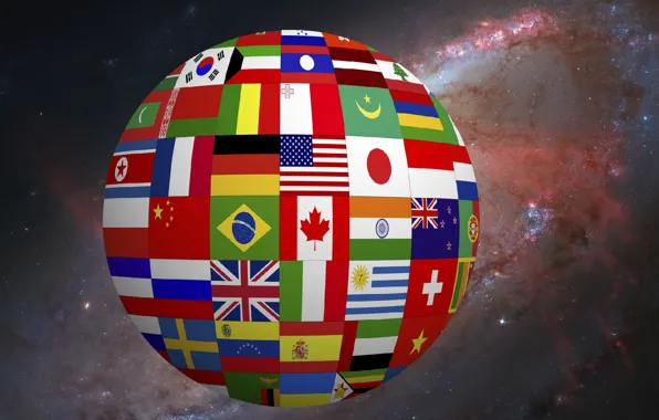 Love, Space, Earth, flags, Milky Way, other, wallpapers 1920 x 1080