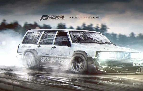 Drift, nfs, volvo, Speedhunters, tribute, 940, yasiddesign