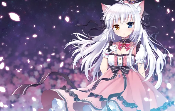 Girl, sexy, cleavage, long hair, dress, boobs, anime, beautiful