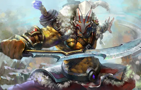 Арт, стойка, Dota 2, Juggernaut, мечник