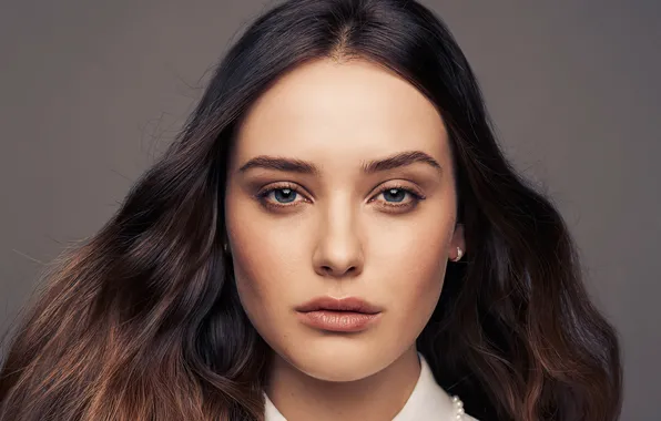 Взгляд, девушка, лицо, фон, брюнетка, губы, Katherine Langford