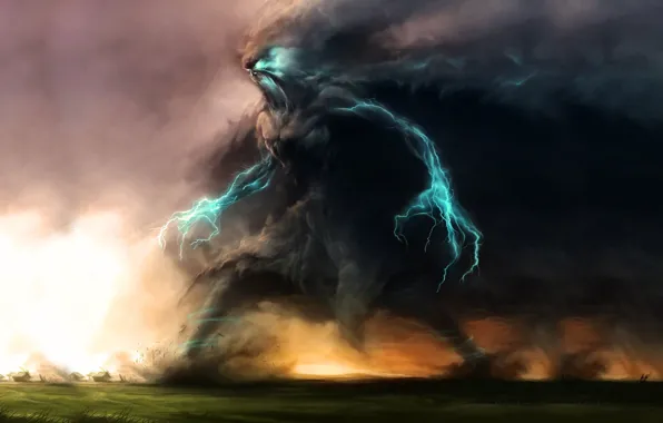 Картинка гроза, молнии, монстр, смерч, storm, monster, lightning, tornado