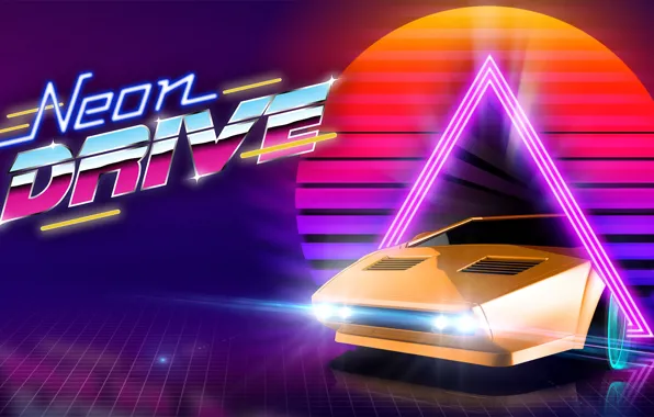 Неон, Музыка, Игра, Машина, Фон, Neon, Synth, Neon Drive