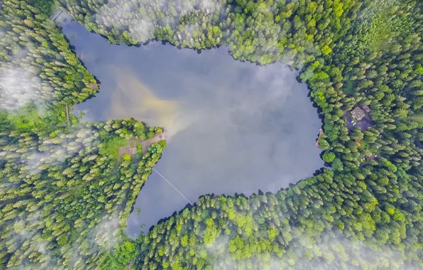 Озеро, Украина, Карпаты, Синевир, Дрон