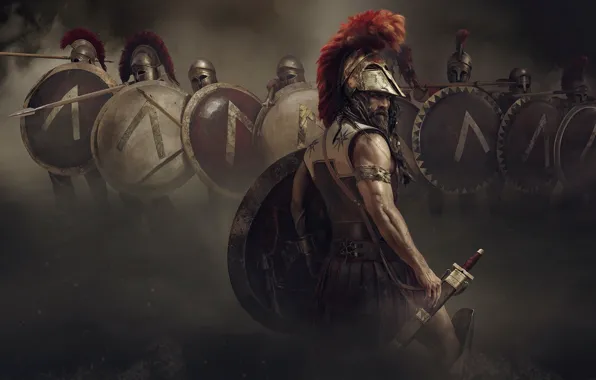 Картинка оружие, доспехи, воин, Спарта