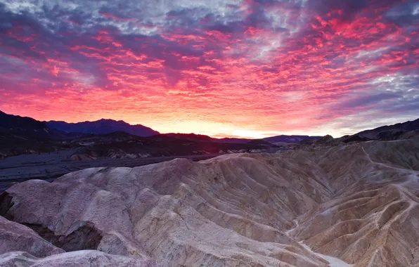 Небо, облака, закат, горы