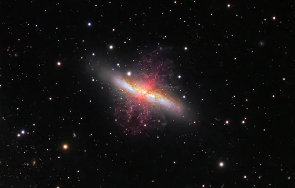 Галактика, M82, сверхветер, Сигара