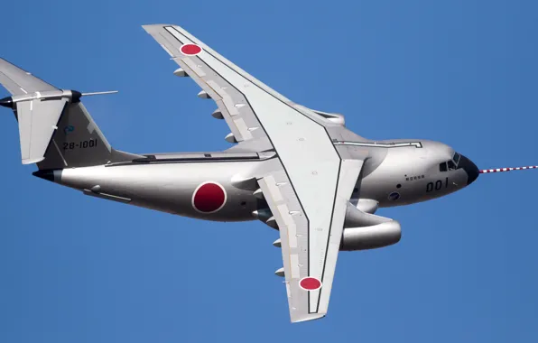 Картинка самолёт, Kawasaki, военно-транспортный, двухмоторный, C-1
