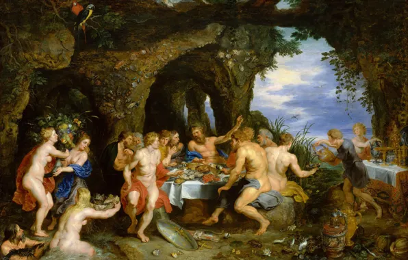 Картинка картина, Питер Пауль Рубенс, мифология, Ян Брейгель старший, Праздник Ахела, Pieter Paul Rubens