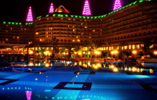 Ночь, Турция, night, Turkey, Antalya, Анталия