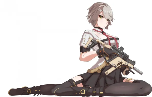 Девушка, оружие, фон, Girls Frontline, Девушки фронта