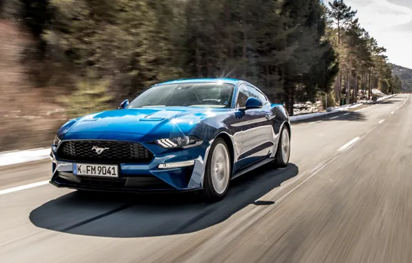 Скорость, Mustang, Ford, Fastback, 2018, Ecoboost