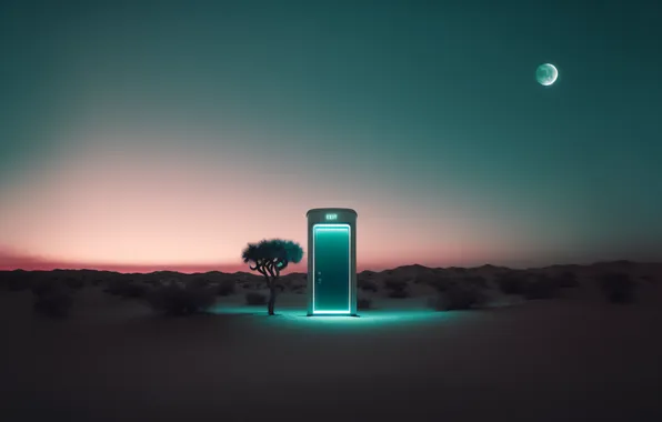 Картинка minimalism, neon, illustration, simple background