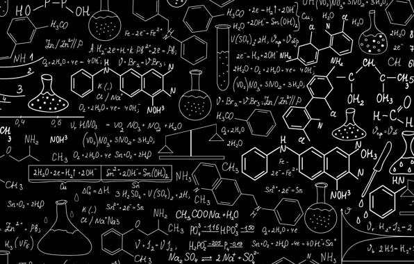 Wallpaper, chemistry, black background, chimical, alchemical formula