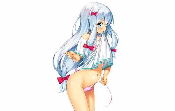 Girl, sexy, panties, long hair, dress, anime, blue eyes, beautiful