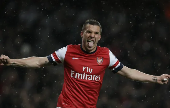 Футбол, Лондон, Арсенал, гол, football, Arsenal, Lucas Podolski, German Striker