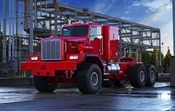 Красный, трубы, грузовик, конструкции, тягач, Kenworth, C500, 963