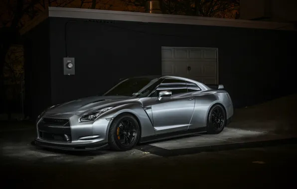 GTR, Nissan, спорткар, black, ниссан