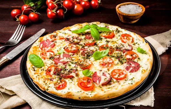 Pizza, presentation, Ingredients