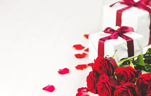 Цветы, подарок, розы, букет, красные, red, love, flowers
