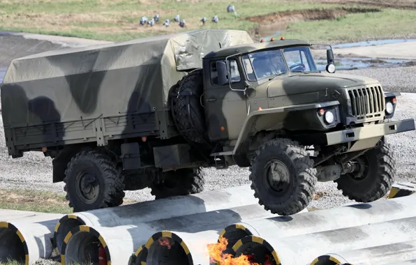 Фон, грузовик, военный, передок, Урал, испытание, 43206, Ural