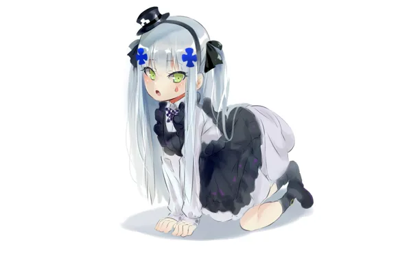 Girl, green eyes, long hair, dress, anime, beautiful, pretty, attractive