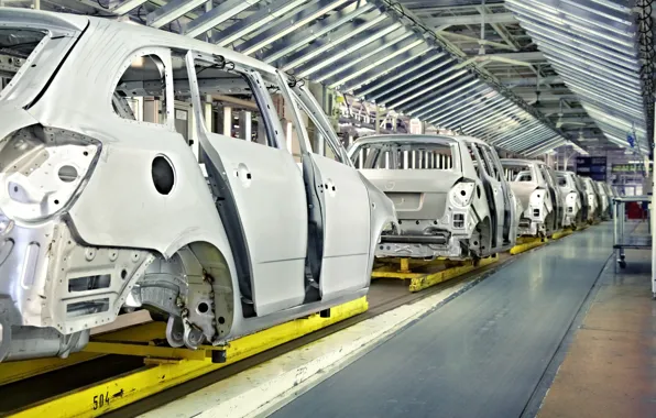 Vehicles, metallurgy, manufactures, Assembly in chain