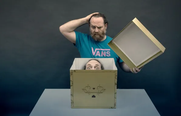 Картинка коробка, человек, голова