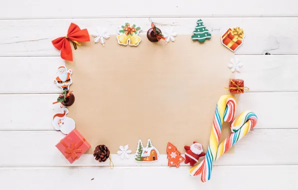 Зима, подарки, Christmas, with, декор, decoration