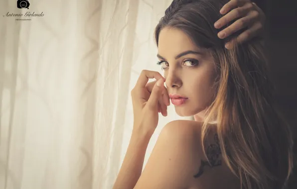 Картинка взгляд, девушка, лицо, тату, красотка, Antonio Girlando, Francesca Miuccio