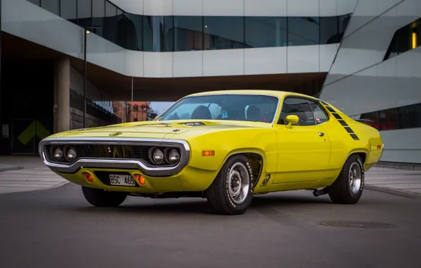 Картинка Plymouth, Yellow, Roadrunner