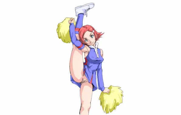 Girl, sexy, pink hair, green eyes, dress, legs, pussy, anime